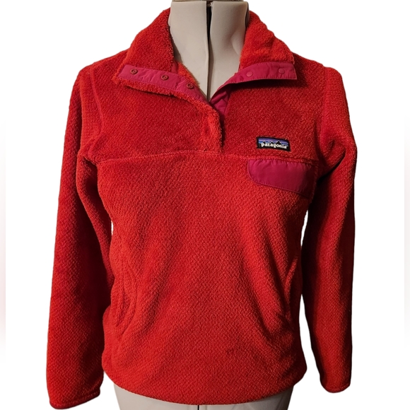 Patagonia ReTool Snap-T Polartec Pullover Fleece Red Women’s Size S - Picture 7 of 16